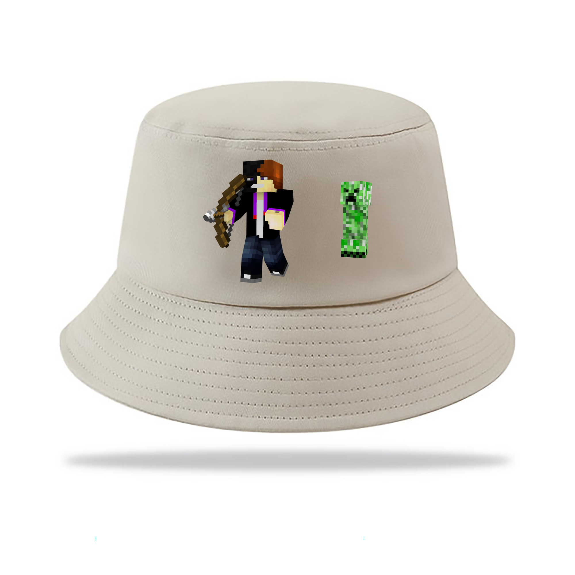 （画像用） マインクラフト ブロックの世界 Minecraft MC Block world アウトドア日除けバケットハット